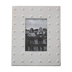 Axl Raised Dot Farmhouse Cream Metal 4x6 Photo Picture Frame