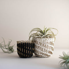 Ivo Western Weave Black Basket