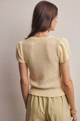 Puff Sleeve Textured Knit Top