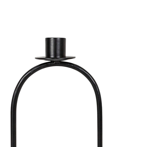 Atticus Black Oval Taper Candle Holder Metal Fall Decor