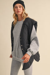 REVERSIBLE OVERSIZED QUILTTED PADDED VEST