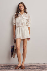 Crochet Lace Button-Front Set