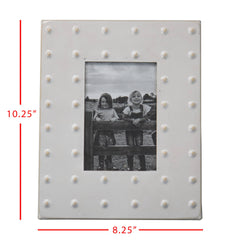 Axl Raised Dot Farmhouse Cream Metal 4x6 Photo Picture Frame
