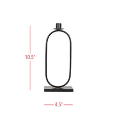 Atticus Black Oval Taper Candle Holder Metal Fall Decor