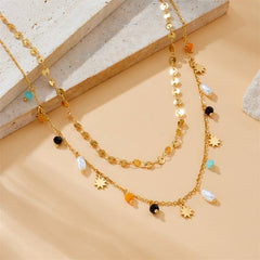 18K STAINLESS STEEL TARNISH FREE SEEDBEAD NECKLACE