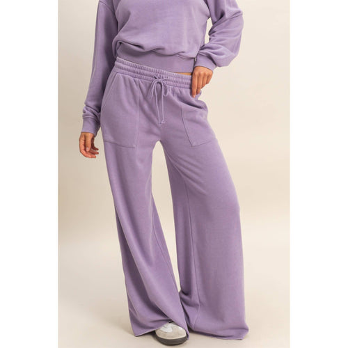 Burnout French Terry Wide-Leg Pants