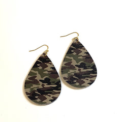 Camouflage Leather Earring