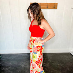 Red Floral Pant